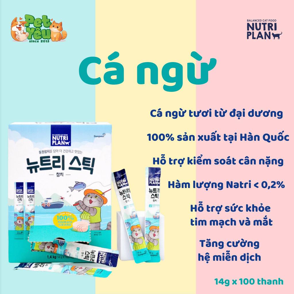 Súp Thưởng Nutri Plan/nutriplan HỘP 100 thanh x 14g Cho Mèo