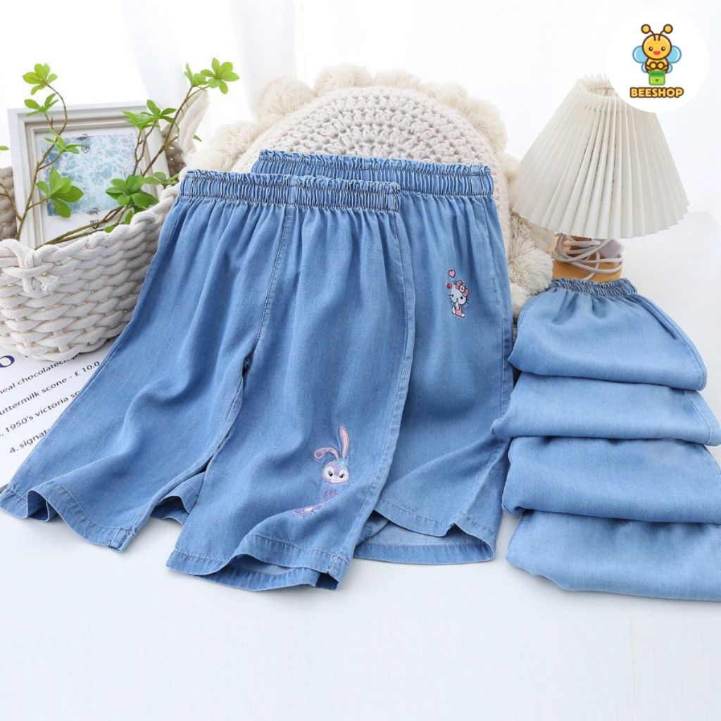 Quần jean giấy suông lửng size đại cho bé gái BEESHOP H26002