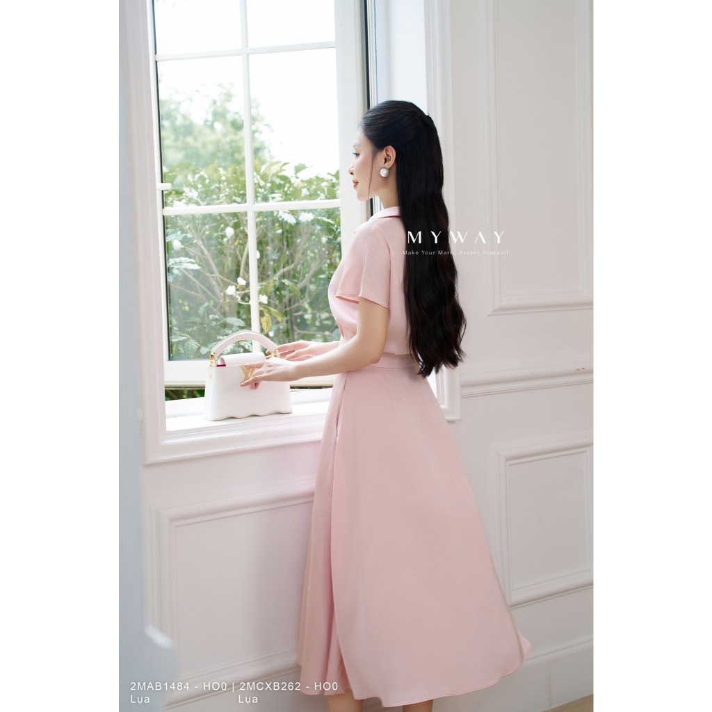 Ảnh Set Bộ Áo Kiểu Chân Váy Xòe MY WAY Cổ Vest Bo Eo Cao Cấp 2MAB1484 - 2MCXB262 - HO0 2