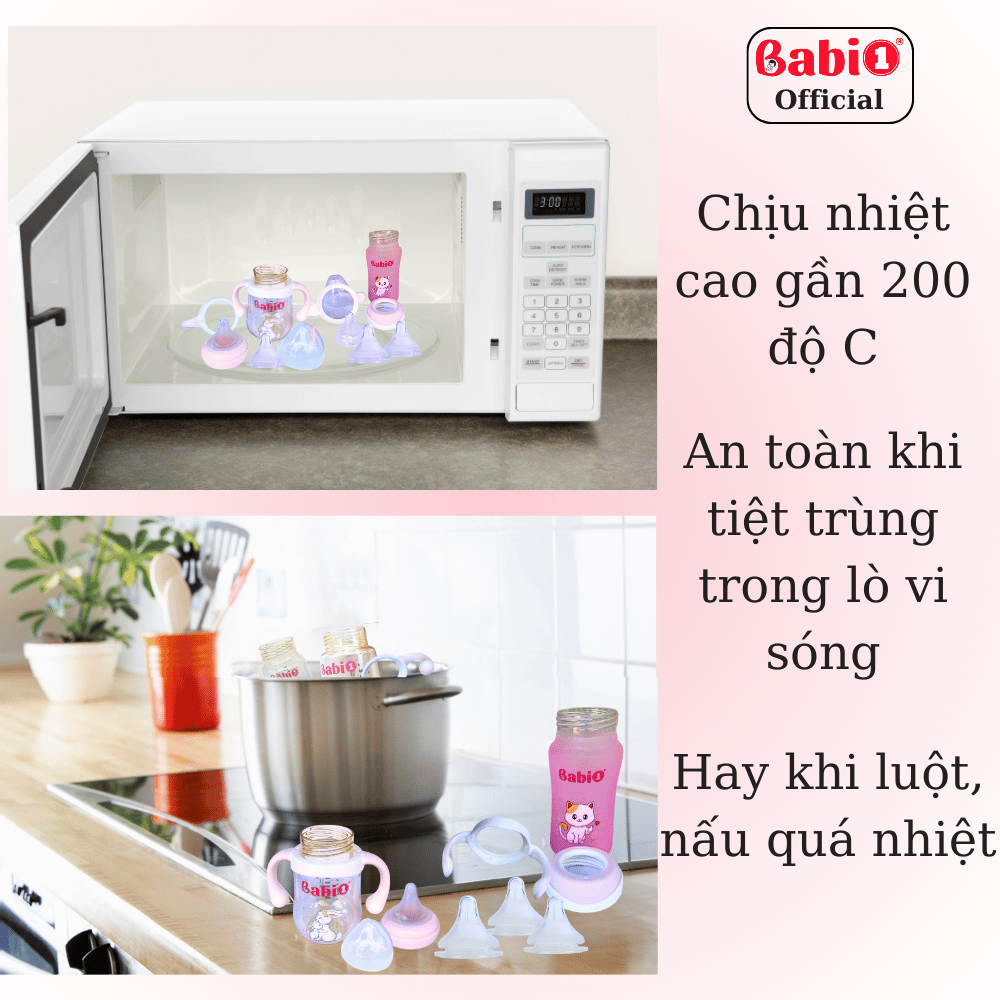 Bình Sữa Cho Trẻ Sơ Sinh BABIONE Bình Sữa Cho Bé PPSU Cổ Rộng Núm Y Khoa Thế Hệ IV Chống Sặc 180ml