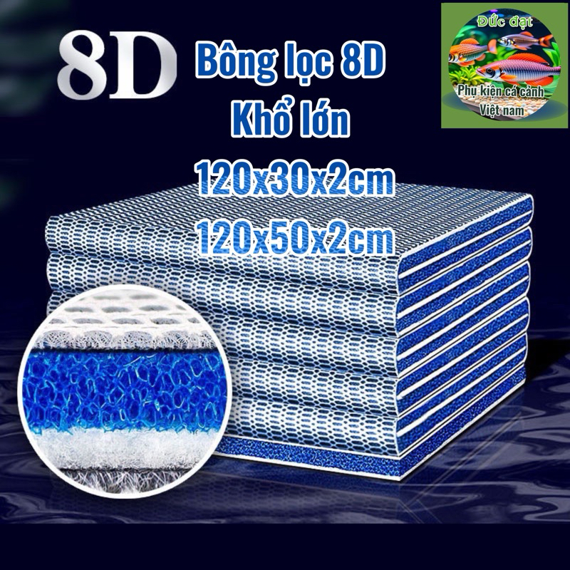 bông lọc nước 8d kích thước lớn 120x50x2cm & 120x30x2cm cho bể cá cảnh thuỷ sinh giá tốt