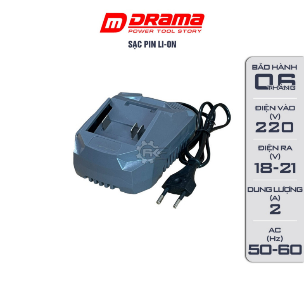 Sạc pin Li-on DRAMA 2A, đế sạc pin 21v Chân pin phổ thông 4cm