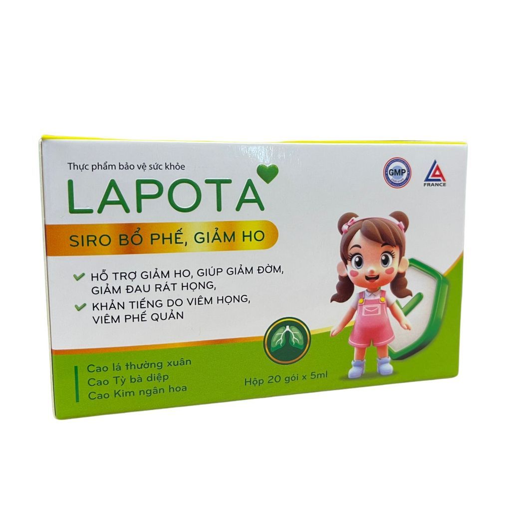 Ảnh Combo 3 hộp siro Lapota dạng gói hỗ trợ bổ phế, thanh đờm, giảm đau họng, tăng cường hệ miễn dịch 2