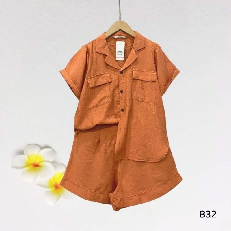Bộ đũi nữ, đồ bộ nữ áo sơ mi quần ngắn có 2 túi áo, chất đũi tơ xước mềm mát, nhiều size.