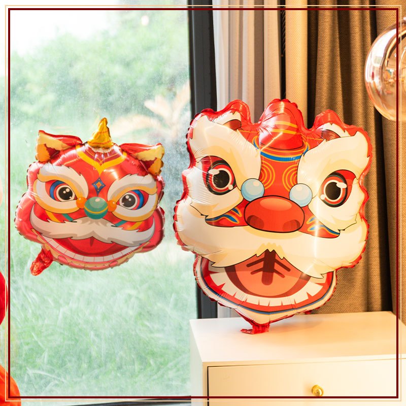 Bóng mặt lân sư tử trang trí trung thu, lễ tết, khai trương, sự kiện - Kem Shop K27