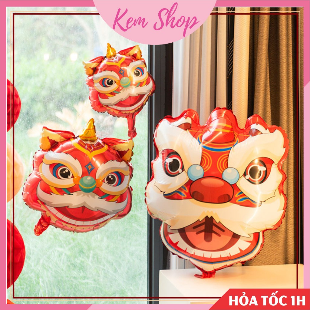 Bóng mặt lân sư tử trang trí trung thu, lễ tết, khai trương, sự kiện - Kem Shop K27