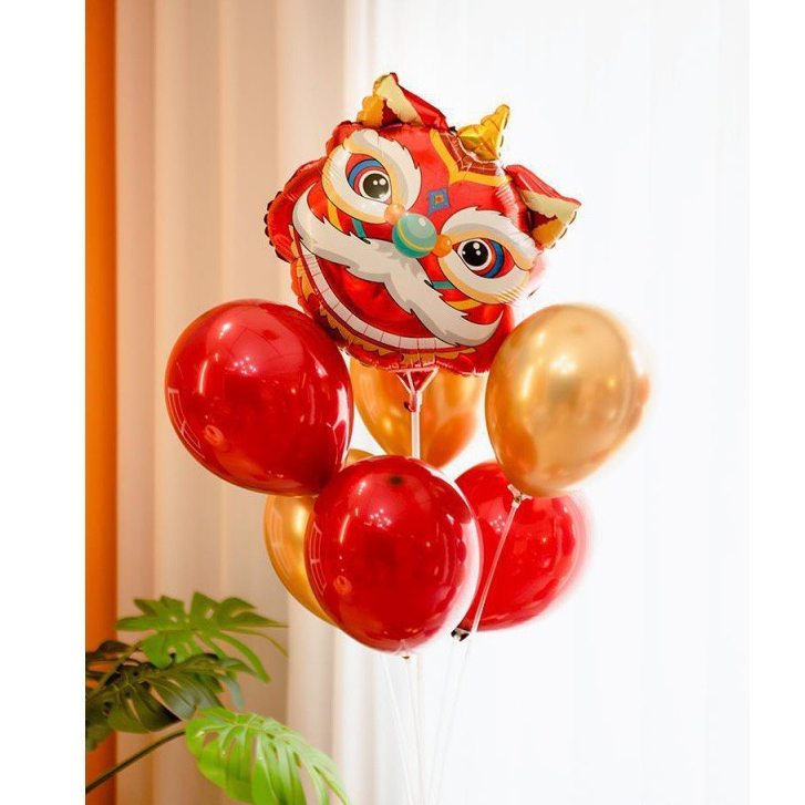 Bóng mặt lân sư tử trang trí trung thu, lễ tết, khai trương, sự kiện - Kem Shop K27