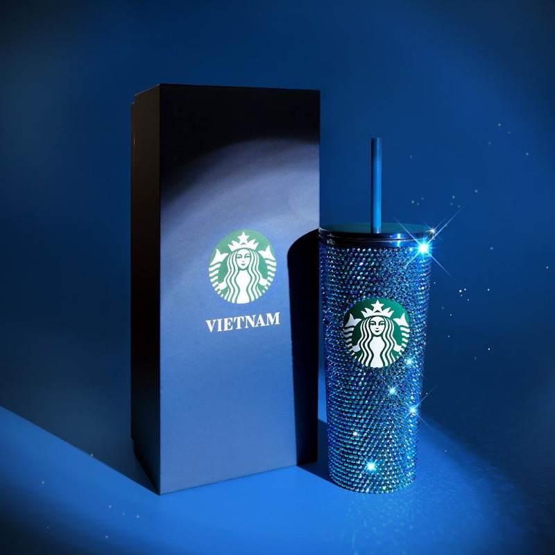 Ly Starbucks Giữ Nhiệt 16Oz (473ml) NAVY G-RHINSTNE HL | Shopee 
