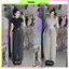 Set bộ áo thun croptop mix quần xuông chan neo
