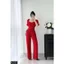 Jumpsuitt cổ V phối quần culottes 3 màu xanh, đỏ và đen A1321