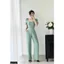Jumpsuitt cổ V phối quần culottes 3 màu xanh, đỏ và đen A1321