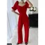 Jumpsuitt cổ V phối quần culottes 3 màu xanh, đỏ và đen A1321