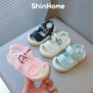 Dép quai hậu sandal bít mũi thoáng khí hình gấu cho bé trai bé gái 1-3 tuổi ShinHome