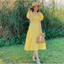 Váy xoè màu vàng UP2 workshop size S siêu xinh mùa hè