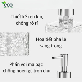 Chai Chiết Dầu Gội Sữa Tắm Nhỏ Gọn Vân Kim Cương Sang Trọng, Chai Chiết Trong Suốt Nhà Tắm Tiện Lợi