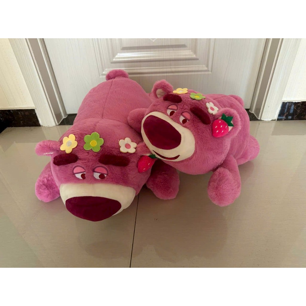 Gấu Dâu Lotso Dễ Thương Gấu Bông Lotso Dáng Nằm Gấu Lotso Chính Hãng Chất Liệu Vải Bông Thân Thiện An Toàn