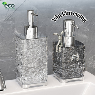 Chai Chiết Dầu Gội Sữa Tắm Nhỏ Gọn Vân Kim Cương Sang Trọng, Chai Chiết Trong Suốt Nhà Tắm Tiện Lợi