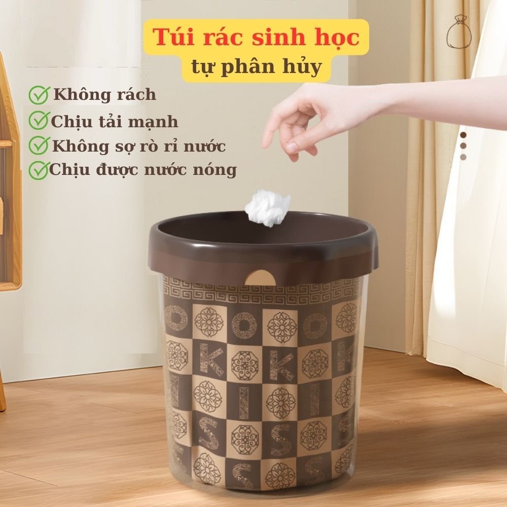 4 cuộn túi rác sinh học tự hủy Tiny Home - TN040 túi đựng rác có quai ...