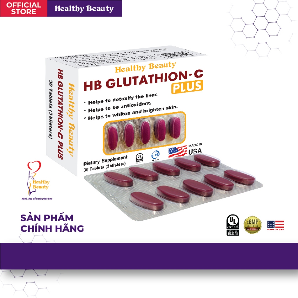Ảnh VIÊN UỐNG GIẢI ĐỘC GAN, CHỐNG OXY HÓA, DƯỠNG SÁNG DA HB GLUTATHION-C PLUS 30 VIÊN 3