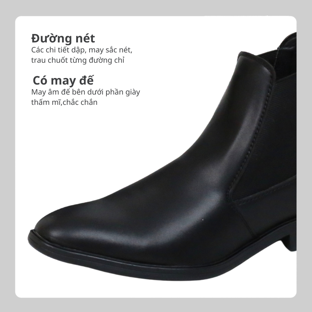 Ảnh Giày da chelsea boots Inichi G1071 da loại tốt, có may đế 1