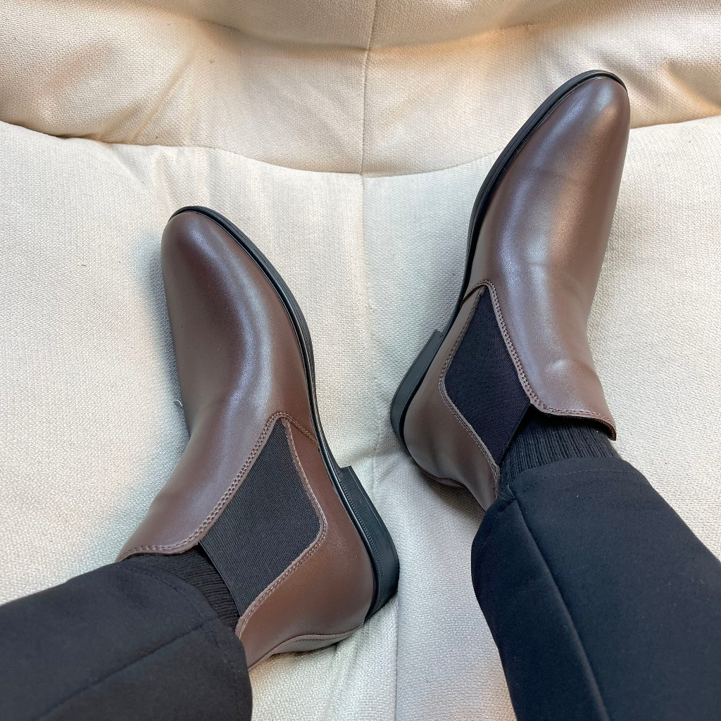 Ảnh Giày da chelsea boots Inichi G1071 da loại tốt, có may đế 3
