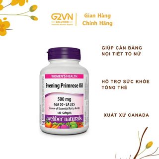 [HÀNG CÔNG TY] Viên uống dầu hoa anh thảo Evening Primrose Oil GLA WEBBER NATURALS Hộp 180 viên