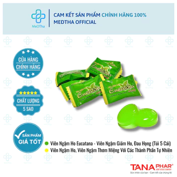 Viên Ngậm Ho Eucatana - Viên Ngậm Thảo Dược, Giảm Ho, Đau Họng (Túi 5 Cái)