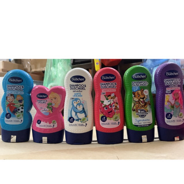 Sữa Tắm Gội Cho Bé Bubchen Nestle Đức 2in1 Không Cây Mắt, Dưỡng Ẩm Cho Da, Hương Thơm Nhẹ Nhàng Chai 230ml