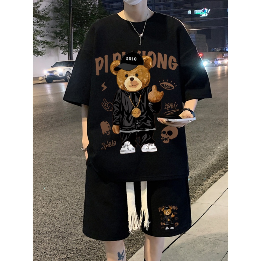 Set đồ bộ HappyFamily họa tiết gấu SOLO chất cotton 100 cao cấp