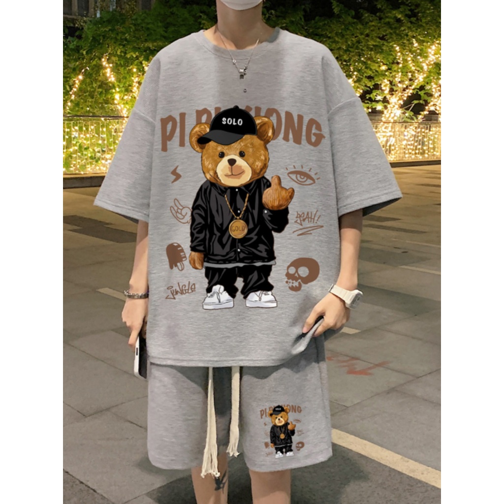 Set đồ bộ HappyFamily họa tiết gấu SOLO chất cotton 100 cao cấp