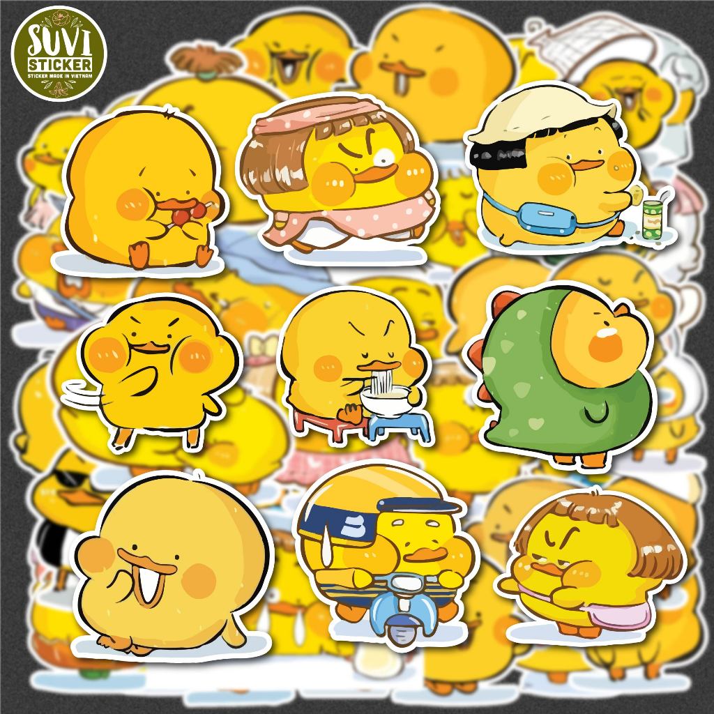 50 Sticker Vịt Vàng chống nước sticker dán mũ bảo hiểm, laptop, điện ...