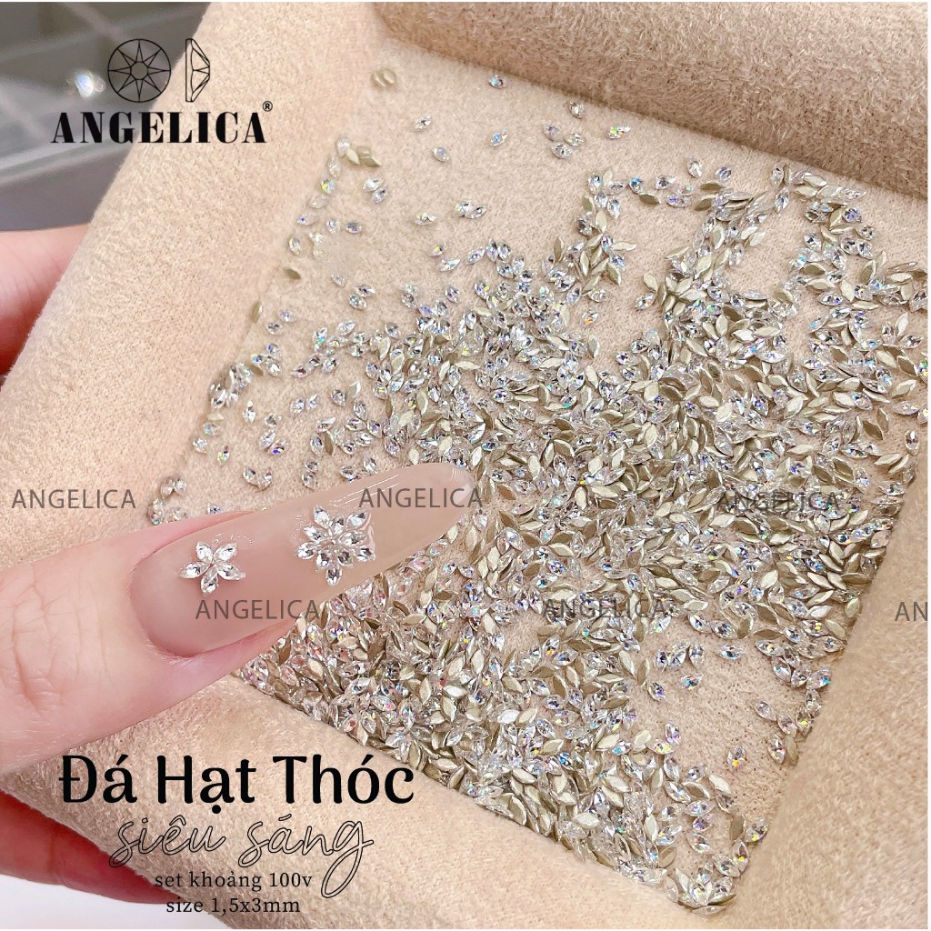 Set Đá Hạt Thóc Siêu Sáng ANGELICA ( 100 viên 1 set ) - đá chân bằng giả úc cao cấp
