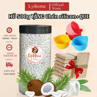 [TẶNG CHÉN] Hũ 500g dòng sáp wax lông nóng sữa dừa cao cấp lấy sạch tận gốc lyihome, sáp wax dẻo