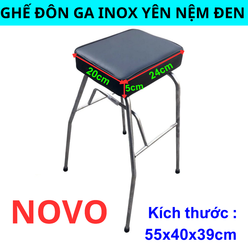 [ ĐÔN NỆM ] GHẾ ĐÔN GA INOX YÊN NỆM ĐEN LÕM AN TOÀN CHO BÉ