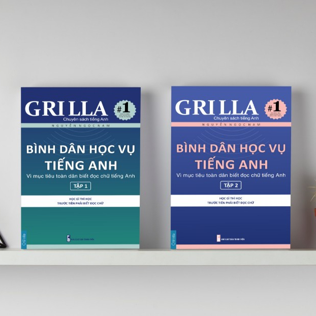 Ảnh Sách - Combo 6 Bình dân học vụ tiếng Anh, Học đánh vần và Ngữ pháp theo quy luật 1 & 2 GRILLA 3