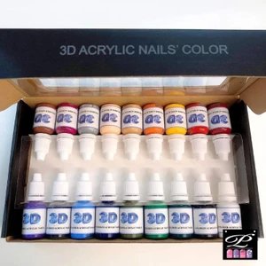 Set 18 màu 3D vẽ nail cọ bản/màu nước/hoạt hình