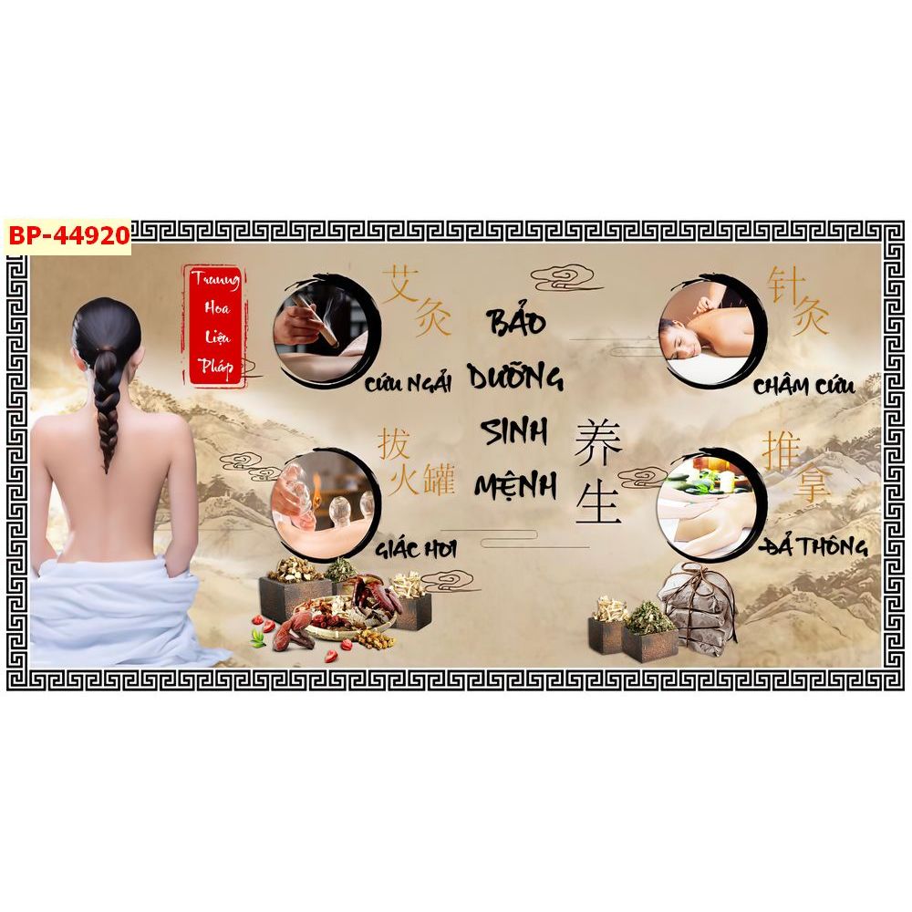Tranh dán tường 3D SPA DƯỠNG SINH nhiều mẫu chất liệu vải lụa....