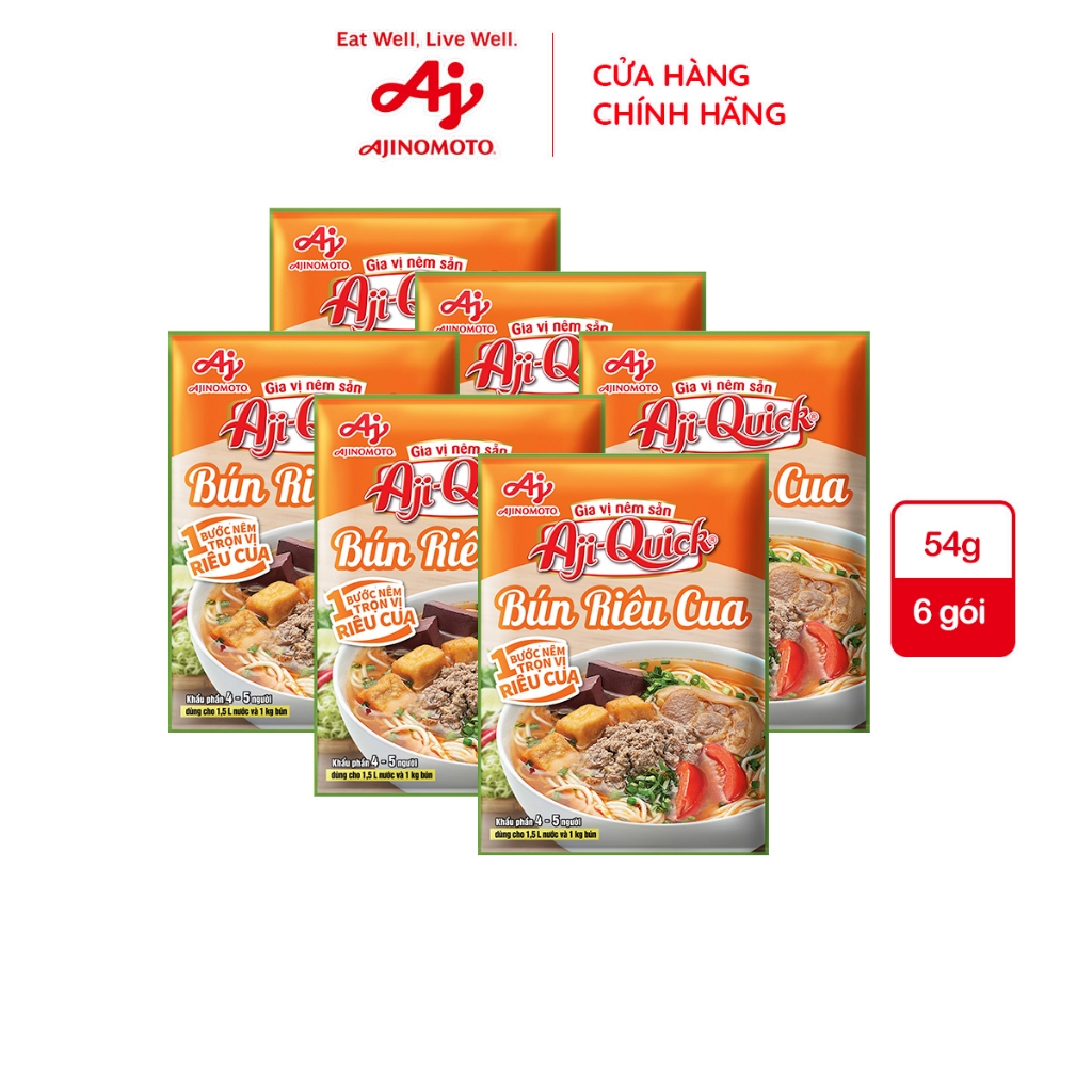 Ảnh Combo 6 Gói Gia Vị Nêm Sẵn Aji-Quick® Bún Riêu Cua 54g/Gói 1