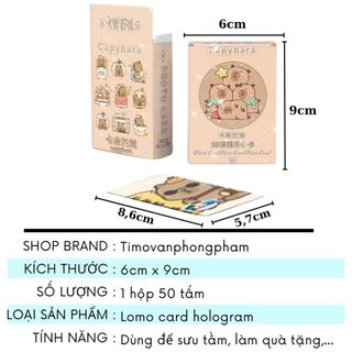 Card Capybara Loopy Chiikawa Lomo Hologram 50 Tấm Hình Bo Góc Cute Timo QT68