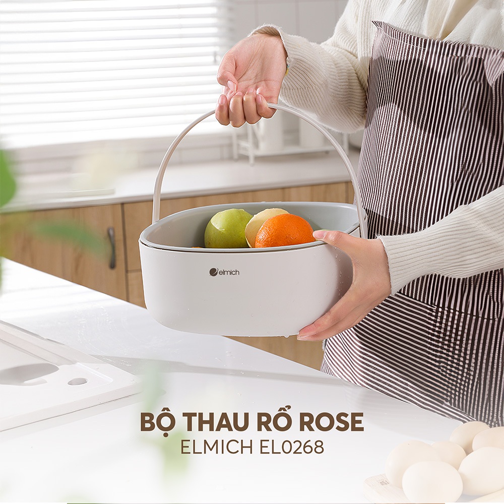 Bộ thau rổ có quai Rose Elmich 24,28cm EL0267,68