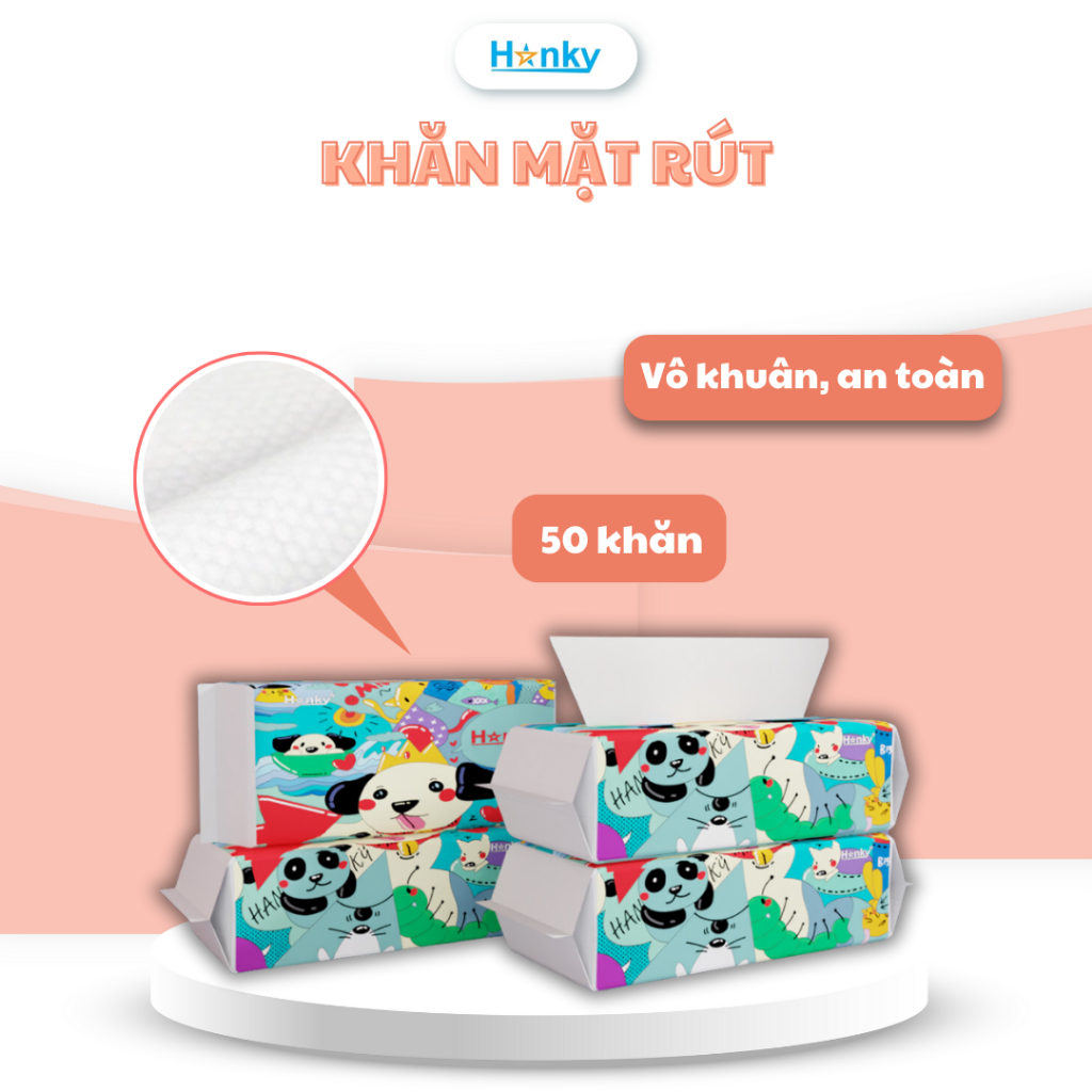 Khăn Mặt Khô Đa Năng Dùng 1 Lần Hanky Gói Rút Tiện Lợi Thấm Hút Tốt Dạng Gói Rút.