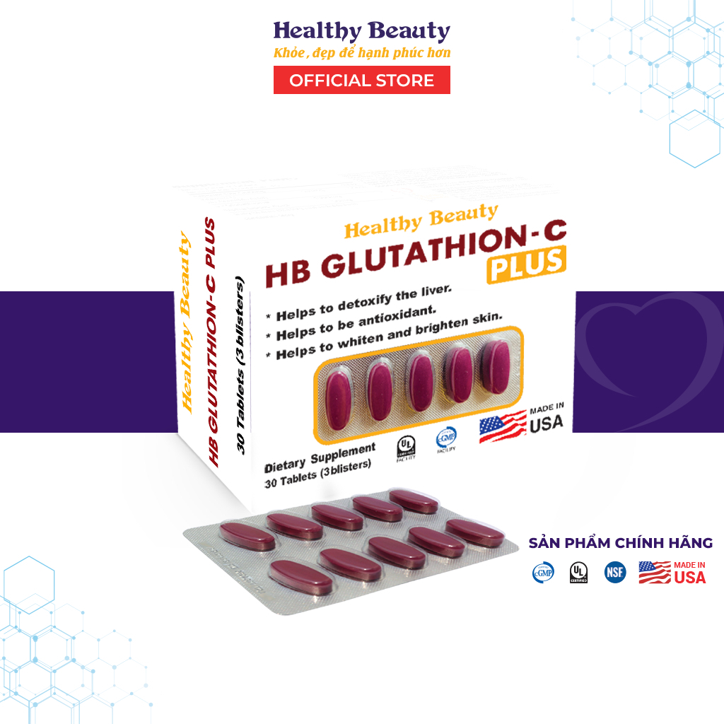 Ảnh VIÊN UỐNG GIẢI ĐỘC GAN, CHỐNG OXY HÓA, DƯỠNG SÁNG DA HB GLUTATHION-C PLUS 30 VIÊN 2