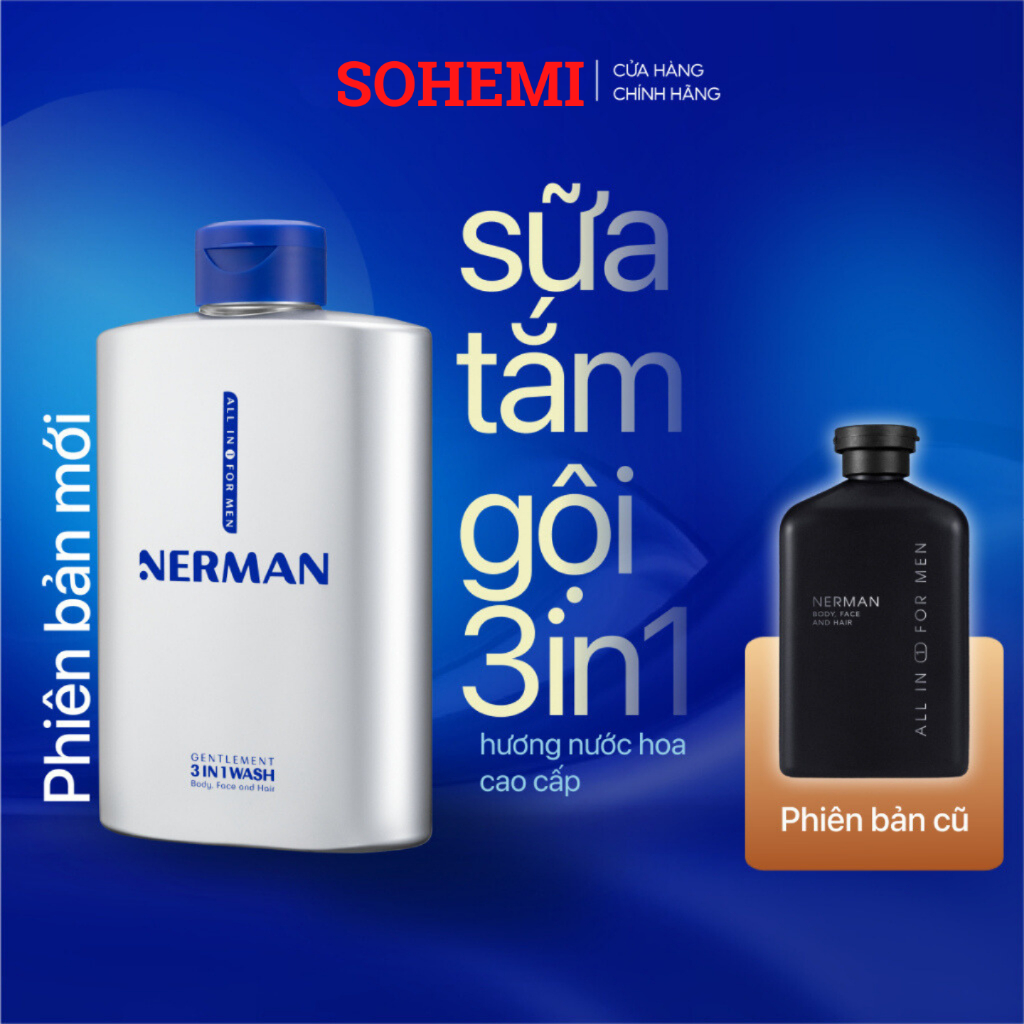 Sữa tắm nam giới Gentleman hương nước hoa cao cấp 3 in 1 Nerman 350ml ...