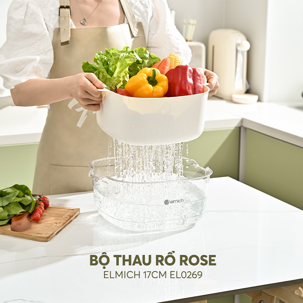 Bộ thau rổ Rose Elmich Size 17,23,28cm EL0269,70,71