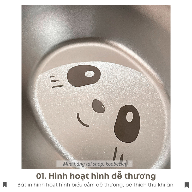 Bát Ăn Dặm Inox 304 KOOBEE Hình Gấu Dễ Thương Cho Bé Chất Liệu Cao Cấp An Toàn | 126