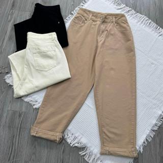 Quần Baggy Bigsize Nữ Dáng 9 Tấc Ngắn Vải Kaki Đứng Form Sành Điệu Cho Chubby Q513