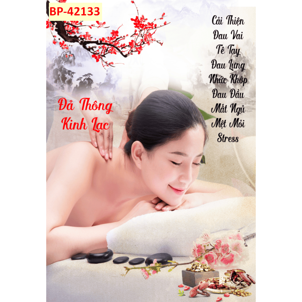 Tranh dán tường 3D vải lụa tranh mang chủ đề SPA DƯỠNG SINH.....