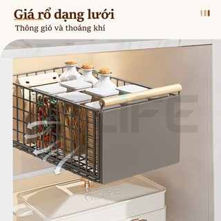 Gslife Giỏ Đựng Đồ Đa Năng Có Ray Trượt-Kệ Để Đồ Tủ Bếp Đa Năng, Thiết Kế Có Thể Gập Lại