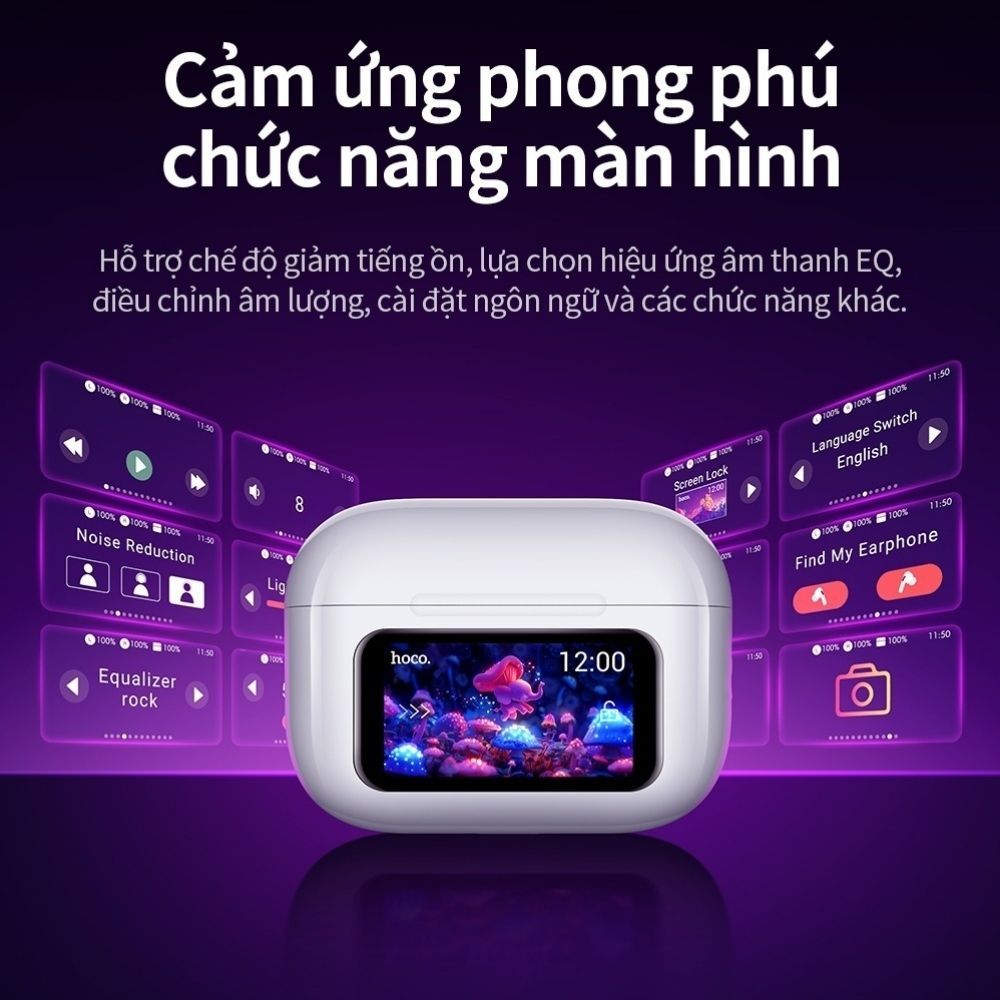 Tai Nghe Bluetooth Hoco EW72 Chống Ồn Có Mic Đàm Thoại Màn Hình Cảm Ứng Điều Khiển - Hàng Chính Hãng | BigBuy360 - bigbuy360.vn