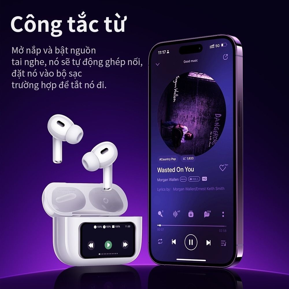 Tai Nghe Bluetooth Hoco EW72 Chống Ồn Có Mic Đàm Thoại Màn Hình Cảm Ứng Điều Khiển - Hàng Chính Hãng | BigBuy360 - bigbuy360.vn